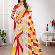 Laxmipati Multicolor Striped Chiffon Saree