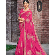 Laxmipati Sona- Chandi S-1587 Organza Pink Saree