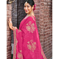 Laxmipati Sona- Chandi S-1587 Organza Pink Saree
