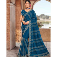 Laxmipati Sona- Chandi S-1588 Chiffon Blue Saree