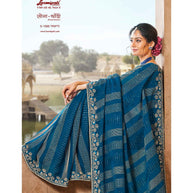 Laxmipati Sona- Chandi S-1588 Chiffon Blue Saree