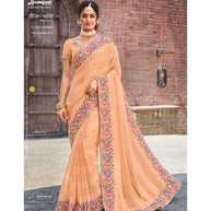 Laxmipati Sona- Chandi S-1591 Chiffon Peach Saree