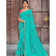 Laxmipati Sona- Chandi S-1592 Chiffon Sky Blue Saree