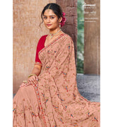 Laxmipati Sona- Chandi S-1594 Chiffon Peach Saree