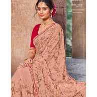Laxmipati Sona- Chandi S-1594 Chiffon Peach Saree