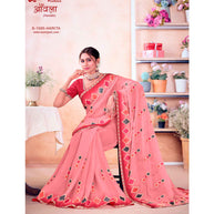 Laxmipati Aavala S-1595 Chiffon Baby Pink Saree