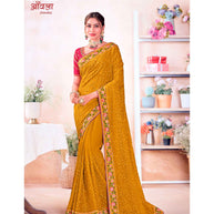 Laxmipati Aavala S-1596 Chiffon Mustard Saree