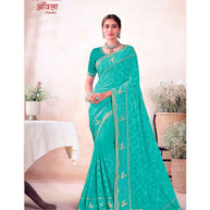 Laxmipati Aavala S-1597 Chiffon Sky Blue Saree