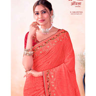 Laxmipati Aavala S-1598 Chiffon Peach Saree