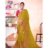 Laxmipati Aavala S-1599 Chiffon Olive Saree