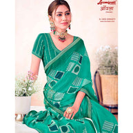 Laxmipati Aavala S-1600 Chiffon Teal Blue Saree