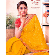 Laxmipati Aavala S-1602 Chiffon Yellow Saree
