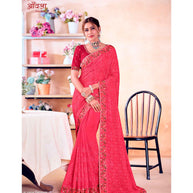 Laxmipati Aavala S-1604 Chiffon Pink Saree