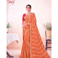 Laxmipati Aavala S-1606 Chiffon Peach Saree
