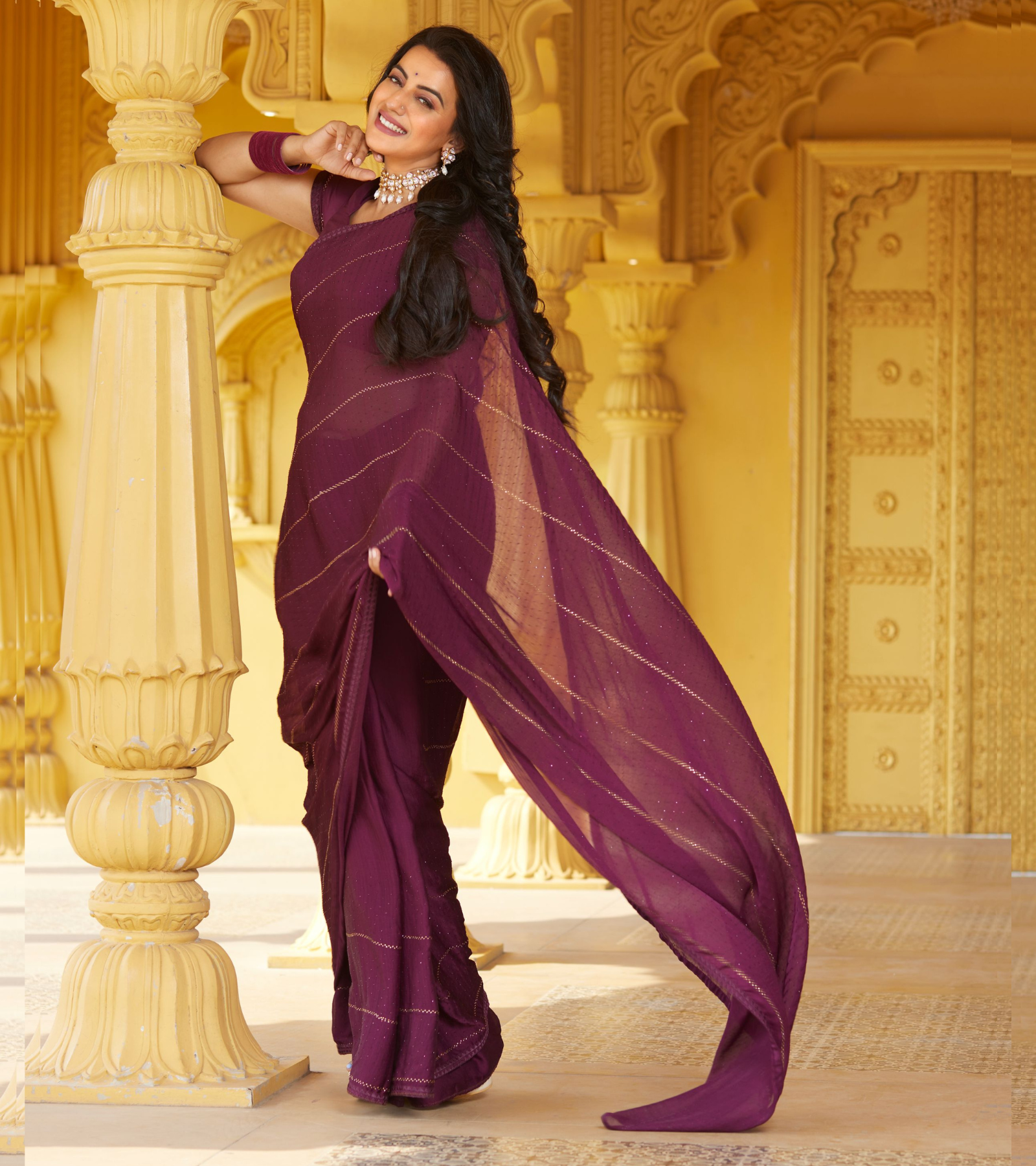 Ready To Wear Plazo Saree For Girls Farewell Buy Online 2023