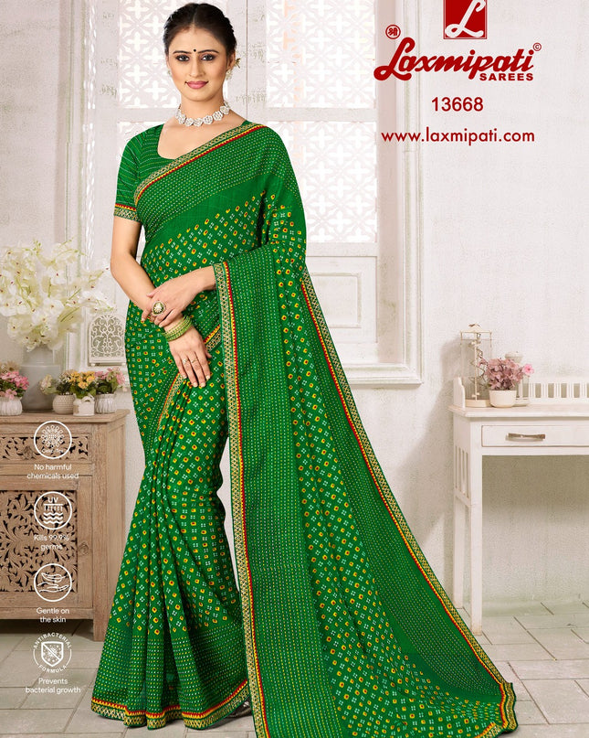 Laxmipati Saree 13668 Chiffon Green Color Saree