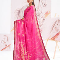 Laxmipati Murli Pink Chiffon Floral Saree