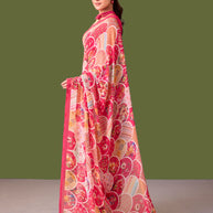 Laxmipati Dillagi Pink Georgette Floral Saree