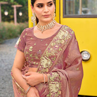 purple saree for festive wear