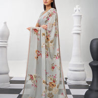 Grey printed saree elegant style