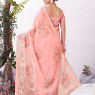 Pink trendy saree