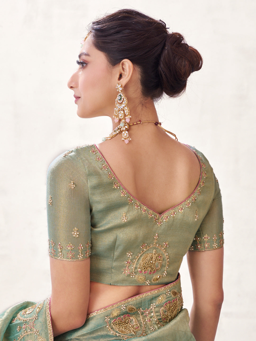 Green luxury saree