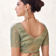 Green luxury saree