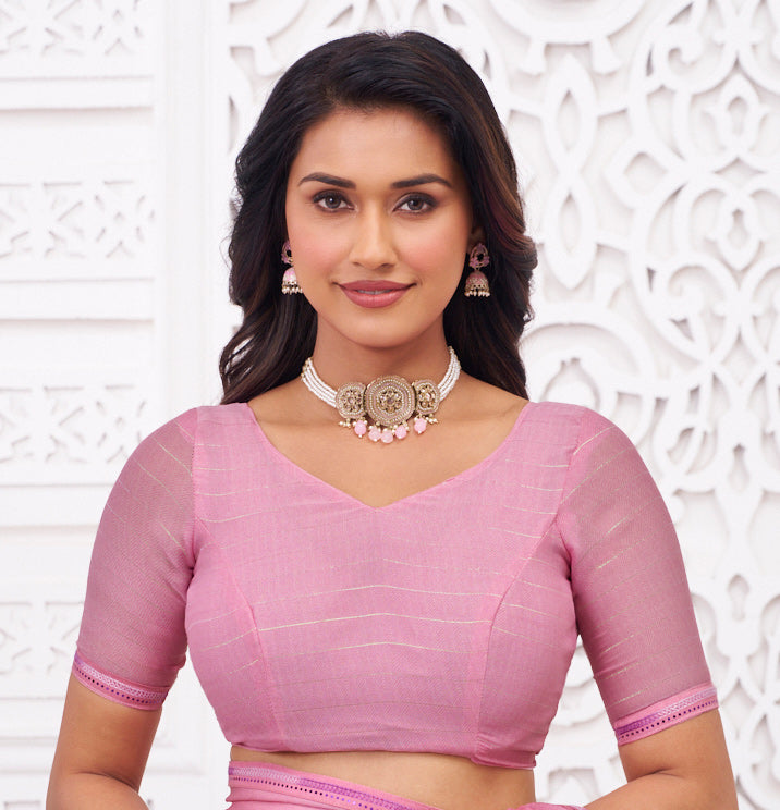 pink saree