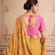 yellow designer saree