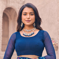 navy blue saree