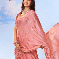  light pink printed chiffon saree daily wear