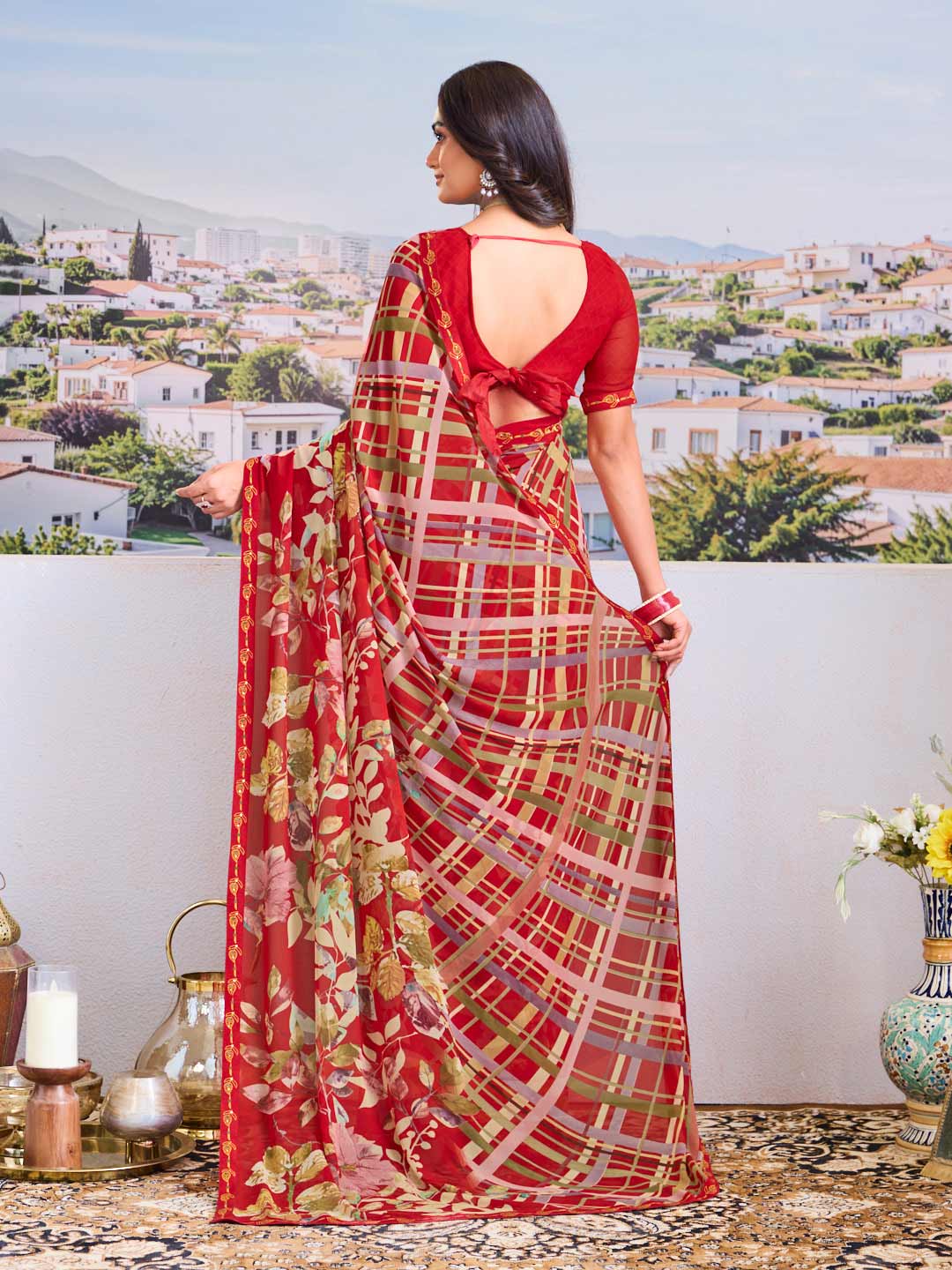 Buy red saree online