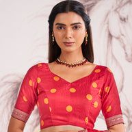 Laxmipati Murli Orange Silk Blend Geometric Saree