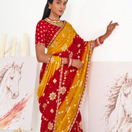 Laxmipati Murli Maroon Georgette Floral Saree