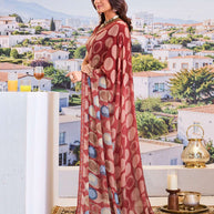 Trendy geometric saree