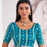 Laxmipati Murli Blue Chiffon Geometric Saree