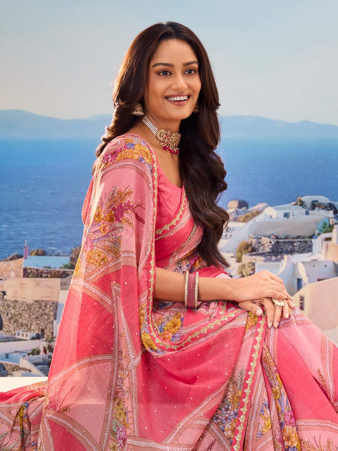 Shop pink saree online