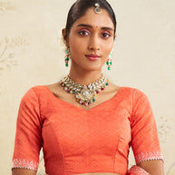 orange chiffon saree