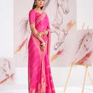 Laxmipati Murli Pink Chiffon Floral Saree