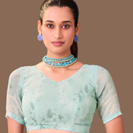 Laxmipati Dillagi Blue Georgette Floral Saree