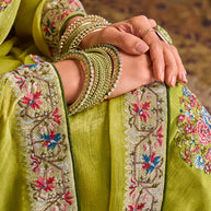 green designer saree