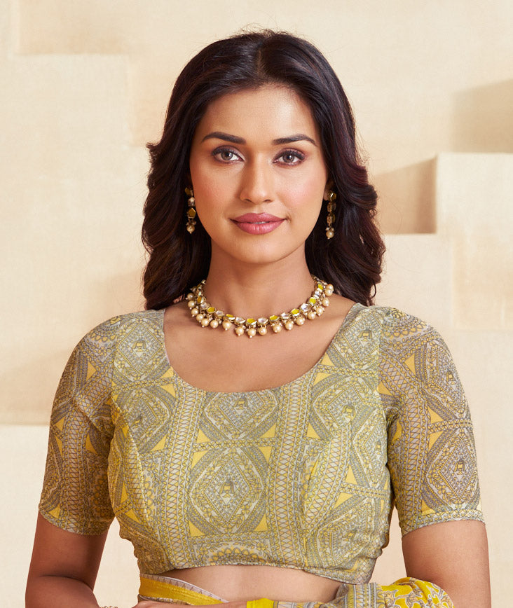 yellow saree