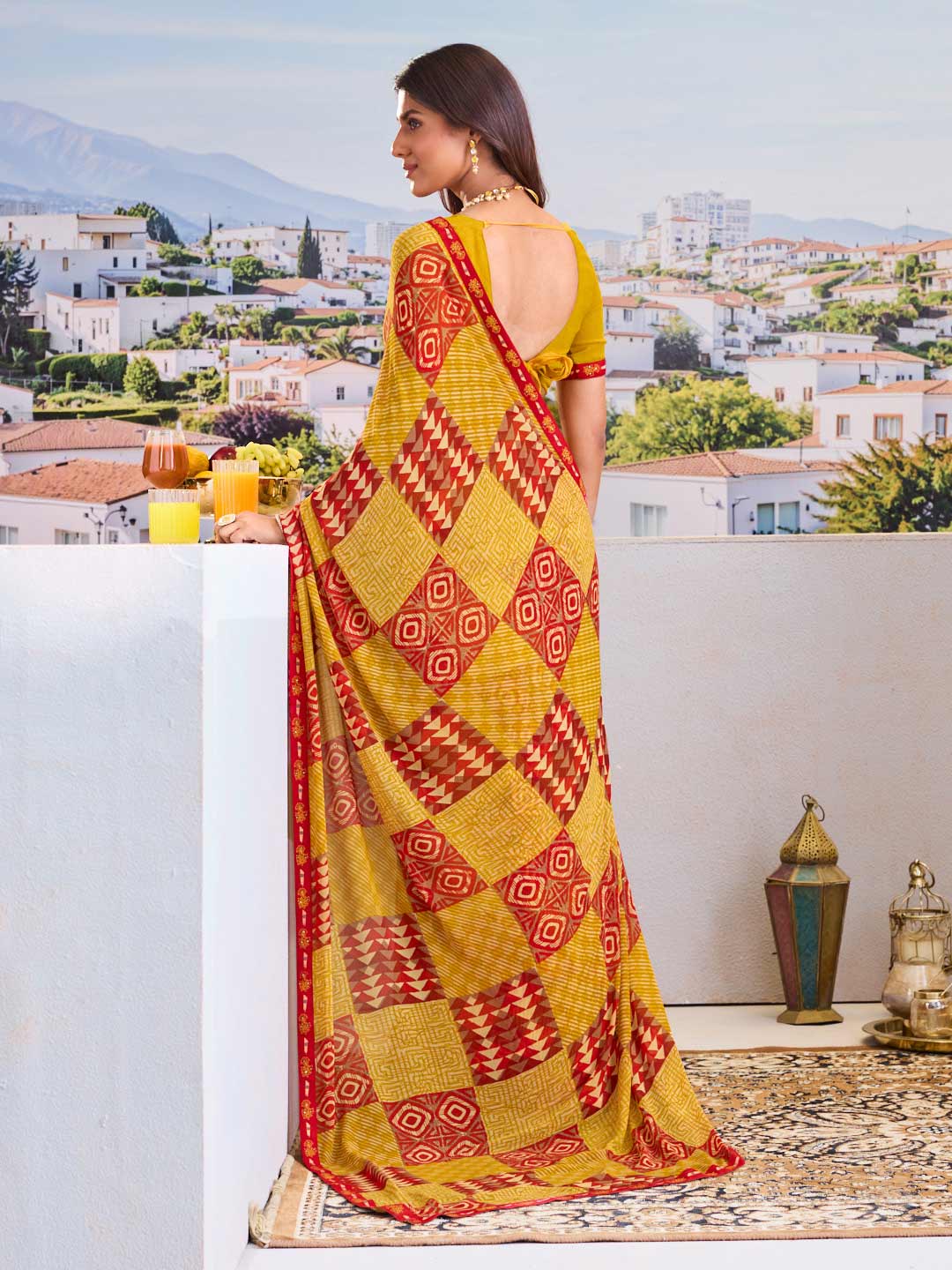 Shop mustard saree online