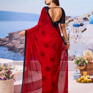Buy red saree online party wear