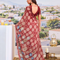 maroon saree
