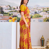 Stylish mustard georgette saree