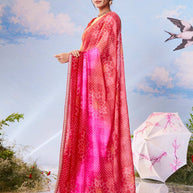 gulabi zari silk saree bridal 
