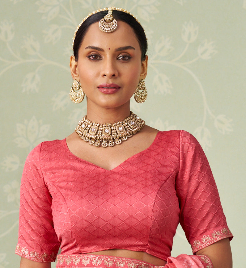 pink chiffon saree
