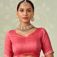 pink chiffon saree