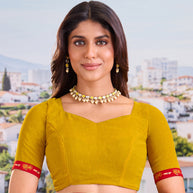 mustard yellow saree